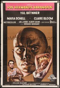 3g092 BROTHERS KARAMAZOV Argentinean '58 headshot of Yul Brynner + Maria Schell & Claire Bloom!