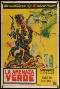 3g104 DAY OF THE TRIFFIDS Argentinean '62 classic English sci-fi horror, art of monster with girl!