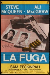3g117 GETAWAY Argentinean '72 Steve McQueen, Ali McGraw, Sam Peckinpah, cool gun & passports image