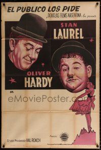 3g135 LAUREL & HARDY Argentinean '50s Hal Roach, different art of Stan & Ollie + sexy girl!
