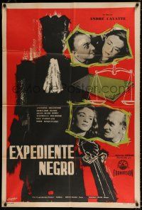 3g136 LE DOSSIER NOIR Argentinean '55 Andre Cayatte's The Black File, cool art by E. Villarreal!