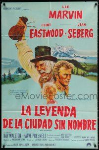 3g150 PAINT YOUR WAGON Argentinean '69 art of Clint Eastwood, Lee Marvin & pretty Jean Seberg!