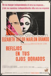 3g158 REFLECTIONS IN A GOLDEN EYE Argentinean '67 John Huston, Elizabeth Taylor & Marlon Brando!