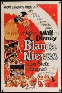 3g166 SNOW WHITE & THE SEVEN DWARFS Argentinean R67 Walt Disney animated cartoon fantasy classic!