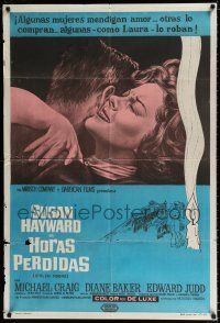 3g169 STOLEN HOURS Argentinean '63 art of Susan Hayward, who only has one year left to live!