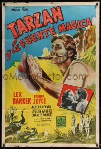 3g173 TARZAN'S MAGIC FOUNTAIN Argentinean R50s different art of Lex Barker, Edgar Rice Burroughs!