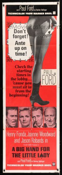 3g067 BIG HAND FOR THE LITTLE LADY set of 2 door panels '66 Henry Fonda, Joanne Woodward, poker!