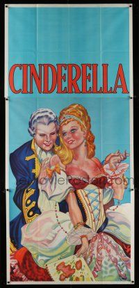 3g031 CINDERELLA stage play English 3sh '30s beautiful stone litho close up art with man & fan!