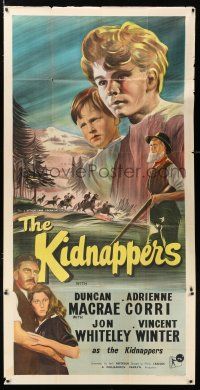 3g017 LITTLE KIDNAPPERS English 3sh '53 cool stone litho art of Canadian orphan boys!