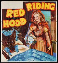 3g008 RED RIDING HOOD stage play English 6sh '30s stone litho of Red by wolf disguised in bed!