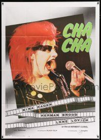 3g480 CHA CHA Italian 1p '82 wild punk rock image of Nina Hagen screaming into microphone!