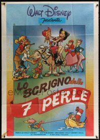 3g521 MELODY TIME Italian 1p R80s Walt Disney, cool cartoon art of Pecos Bill, Little Toot & more!
