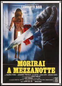 3g522 MIDNIGHT KILLER Italian 1p '86 Lamberto Bava, Sciotti art of killer following naked girl!