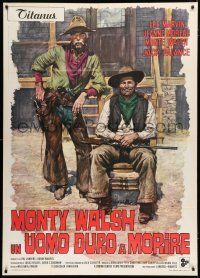 3g524 MONTE WALSH Italian 1p '70 different art of cowboy Lee Marvin & Jack Palance by Ciriello!