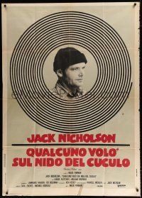 3g529 ONE FLEW OVER THE CUCKOO'S NEST Italian 1p '76 c/u of Jack Nicholson, Milos Forman classic!