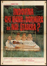3g556 SWINGIN' PUSSYCATS Italian 1p '72 Ursula von Manescul, wacky sexy outdoor bed image!
