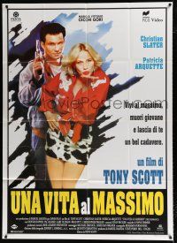 3g569 TRUE ROMANCE Italian 1p '93 Christian Slater, Patricia Arquette, written by Quentin Tarantino