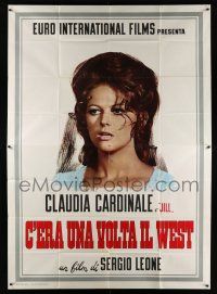 3g453 ONCE UPON A TIME IN THE WEST teaser Italian 2p '68 Claudia Cardinale, Sergio Leone classic!