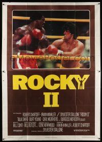3g457 ROCKY II Italian 2p '79 Sylvester Stallone & Carl Weathers fight in ring, boxing sequel!