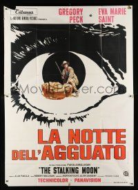 3g460 STALKING MOON Italian 2p '68 Gregory Peck, cool different eyeball artwork!