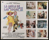 3g074 LA CAGE AUX FOLLES II INCOMPLETE Spanish/U.S. 1-stop poster '81 Birds of a Feather 2, wacky art!