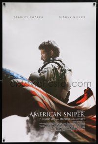 3h033 AMERICAN SNIPER int'l advance DS 1sh '14 Clint Eastwood, Bradley Cooper as legendary Chris Kyle!
