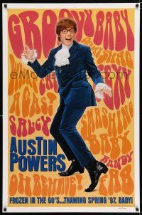 3h047 AUSTIN POWERS: INT'L MAN OF MYSTERY teaser 1sh '97 Mike Myers is frozen in the 60s!
