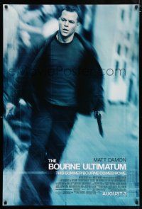 3h094 BOURNE ULTIMATUM advance DS 1sh '07 cool image of Matt Damon as Jason Bourne!