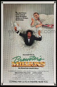 3h102 BREWSTER'S MILLIONS advance 1sh '85 Richard Pryor & John Candy need to spend LOTS of money!