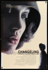 3h119 CHANGELING DS 1sh '08 extreme close-up of Angelina Jolie, Clint Eastwood directed!