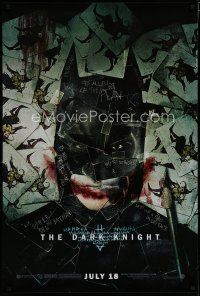 3h141 DARK KNIGHT wilding 1sh '08 cool playing card collage of Christian Bale as Batman!
