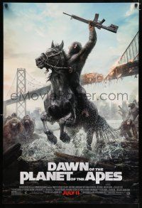 3h148 DAWN OF THE PLANET OF THE APES style C advance DS 1sh '14 great image of ape on horseback!