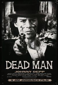 3h152 DEAD MAN 1sh '96 great image of Johnny Depp pointing gun, Jim Jarmusch's mystic western!