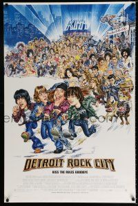 3h163 DETROIT ROCK CITY DS 1sh '99 KISS, great wacky retro caricature art by Phil Roberts!