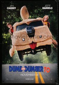 3h180 DUMB & DUMBER TO teaser DS 1sh '14 wacky Jim Carrey & Jeff Daniels in title roles!