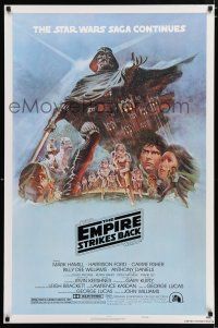 3h195 EMPIRE STRIKES BACK NSS style B 1sh '80 George Lucas sci-fi classic, cool art by Tom Jung!