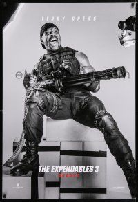 3h215 EXPENDABLES 3 teaser DS 1sh '14 cool image of laughing Terry Crews w/ huge minigun!