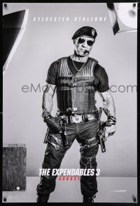 3h216 EXPENDABLES 3 teaser DS 1sh '14 Sylvester Stallone smoking cigar w/two Kimber .45s!