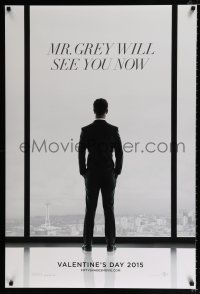 3h236 FIFTY SHADES OF GREY teaser DS 1sh '15 Jamie Dornan in the title role as Christian Grey!