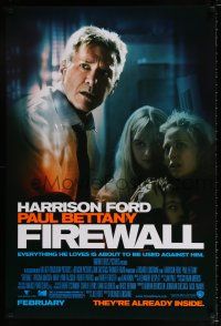 3h238 FIREWALL advance DS 1sh '06 Richard Loncraine directed, Harrison Ford, sexy Virginia Madsen