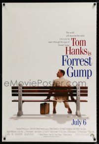 3h252 FORREST GUMP advance DS 1sh '94 Tom Hanks waiting for the bus, Robert Zemeckis!