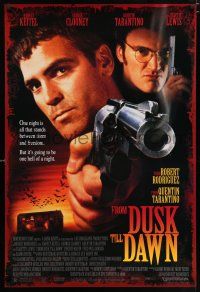 3h270 FROM DUSK TILL DAWN 1sh '95 close image of George Clooney & Quentin Tarantino, vampires!