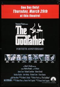 3h289 GODFATHER advance 1sh R12 Marlon Brando & Al Pacino in Francis Ford Coppola crime classic!