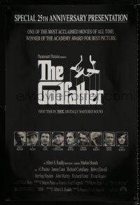 3h290 GODFATHER foil 1sh R97 Marlon Brando & Al Pacino in Francis Ford Coppola crime classic!