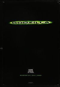 3h294 GODZILLA teaser DS 1sh '98 Roland Emmerich remake, guess who's coming to town!