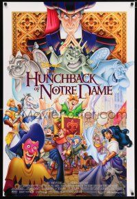 3h357 HUNCHBACK OF NOTRE DAME DS 1sh '96 Walt Disney, Victor Hugo, art of cast on parade!