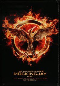 3h361 HUNGER GAMES: MOCKINGJAY - PART 1 teaser DS 1sh '14 fire burns brighter in the darkness!
