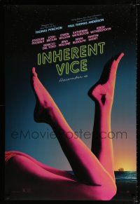 3h384 INHERENT VICE teaser DS 1sh '14 Joaquin Phoenix, Brolin, Wilson, sexy image of legs on beach