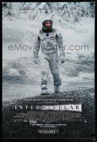 3h386 INTERSTELLAR advance DS 1sh '14 cool image of Matthew McConaughey walking in space suit!