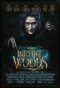 3h392 INTO THE WOODS advance DS 1sh '14 Disney, cool fantasy image of Meryl Streep as witch!